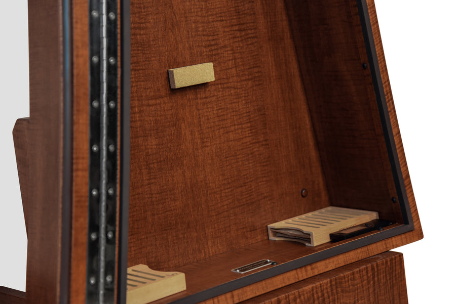 ClimaStand Triangle Humidor with Base - Flame maple with Acres Stain