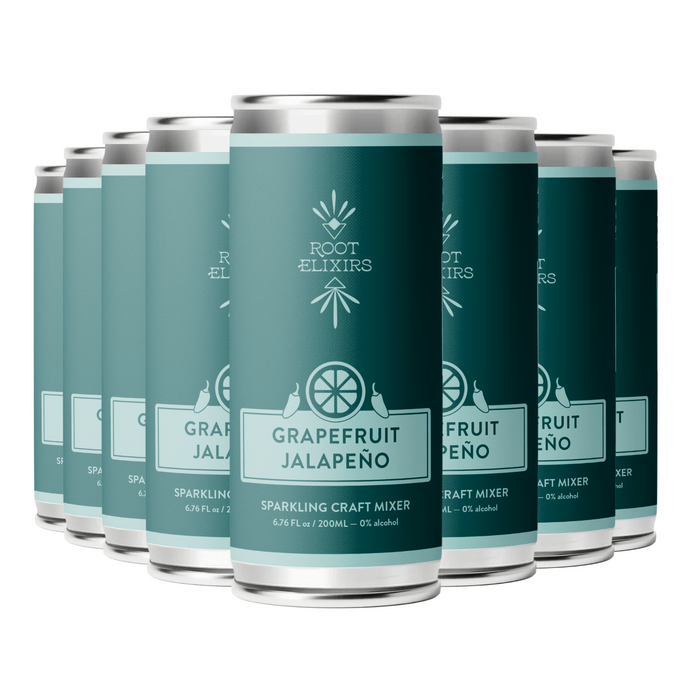 Root Elixirs Sparkling Grapefruit Jalapeno Premium Cocktail Mixer- 8 Cans 7.5 oz by Farm2Me