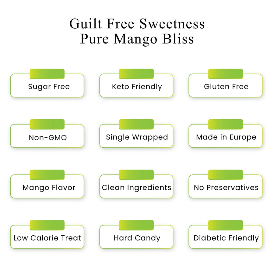 Andy Anand Sugar-Free Mango Hard Candy, 7 oz – European Imported, Stevia Sweetened, Keto & Diabetic-Friendly Gourmet Snack Gift Box