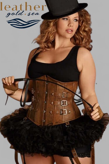 Handcrafted Brown Leather Corset – Genuine Leather