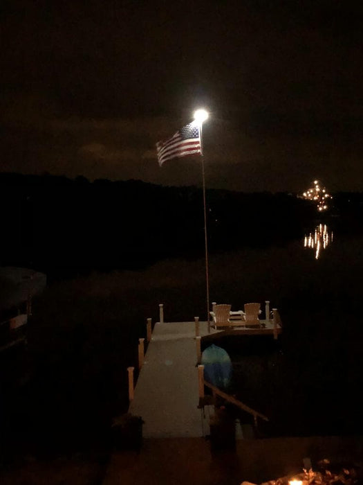 TelePatriot 800 Series Solar Flagpole Light - 200 LED Waterproof IP65