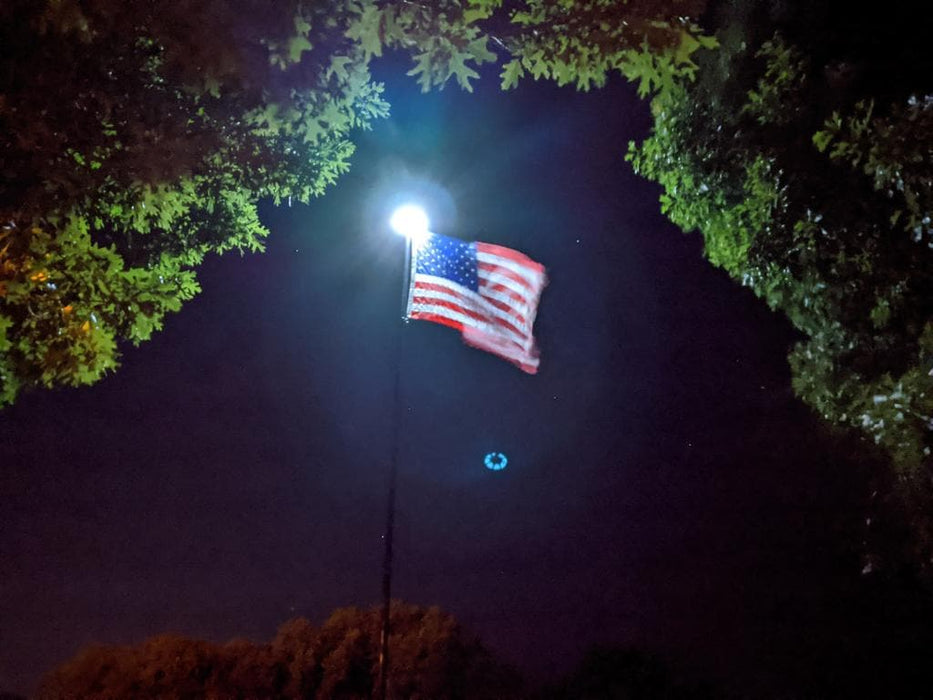 TelePatriot 800 Series Solar Flagpole Light - 200 LED Waterproof IP65