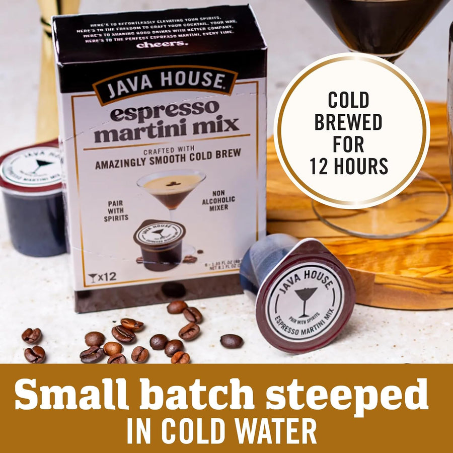 Martini pods with cold-steeping information