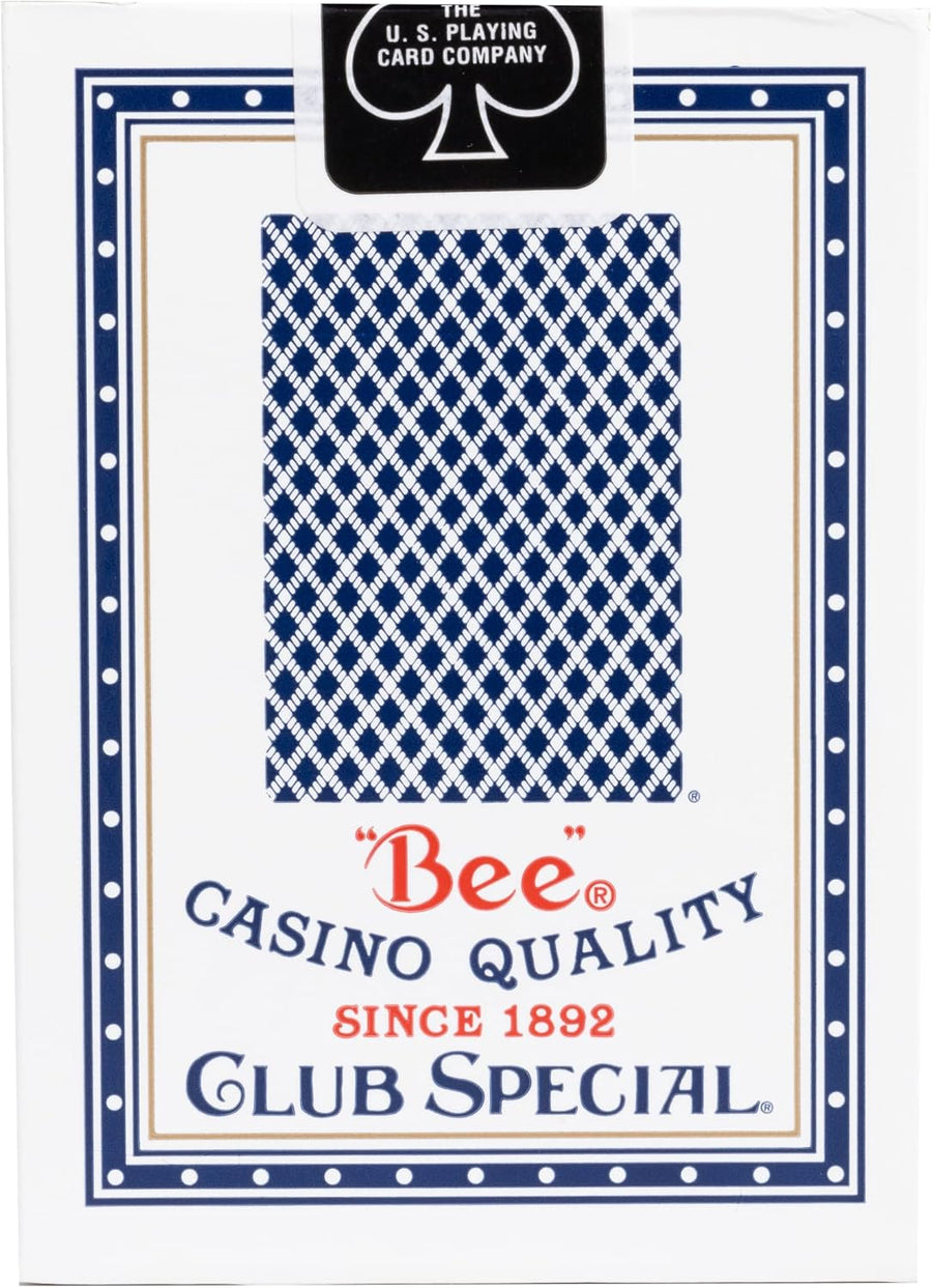 Bee Standard Index – Individual Deck (Poker Size, Red or Blue) – Casino Quality