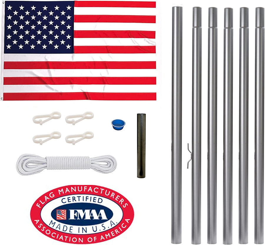 All American Series - 25’ Tapered Sectional Flagpole kit