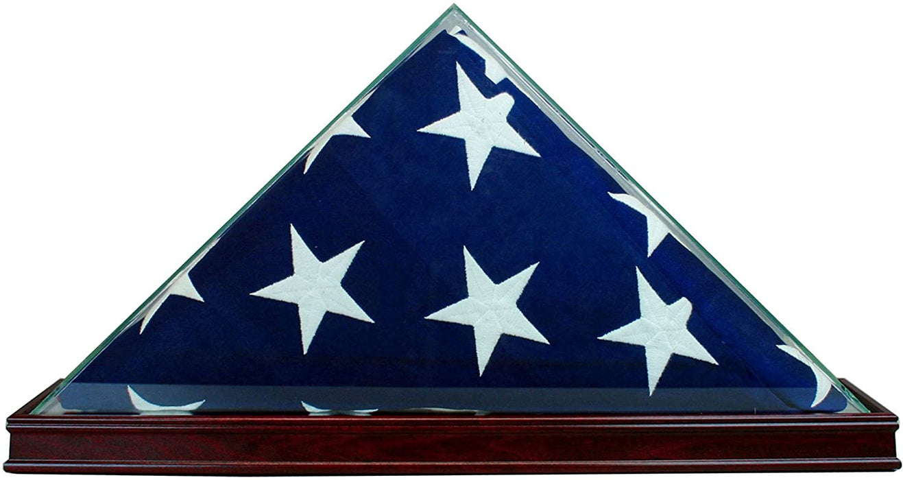 Perfect Cases All Glass Flag Display Case for 9.5' X 5' Flag with Engraving (Black)., Perfect Cases All Glass Flag Display Case for 9.5' X 5' Flag, The Military Gift Store, Glass display case