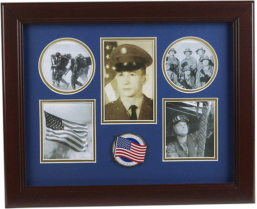 The Military Gift  Store Products Frame American Flag Medallion 5-Picture Collage Frame., Frame American Flag Medallion 5-Picture Collage Frame., The Military Gift Store, Medallion Flag Display Case