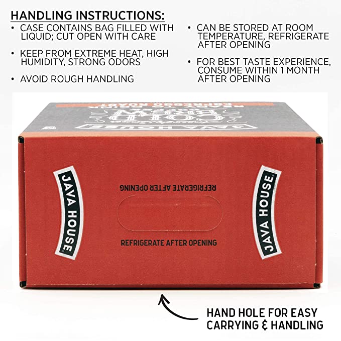 Espresso box top with handling instructions