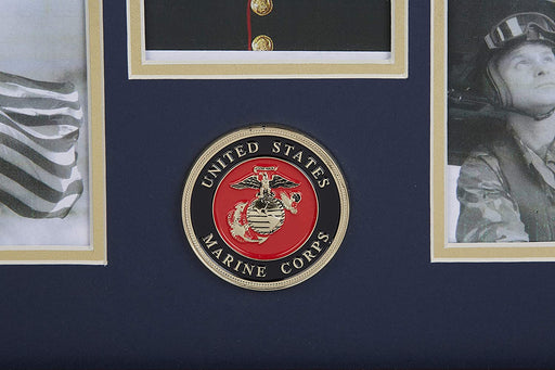 The Military Gift Store United States Marine Corps Medallion 5 Picture Collage Frame with Stars