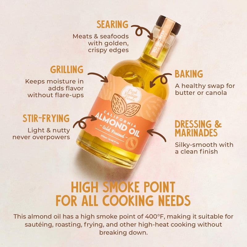 Pure Cold Pressed & Roasted Almond Oil by freshvintagefarms