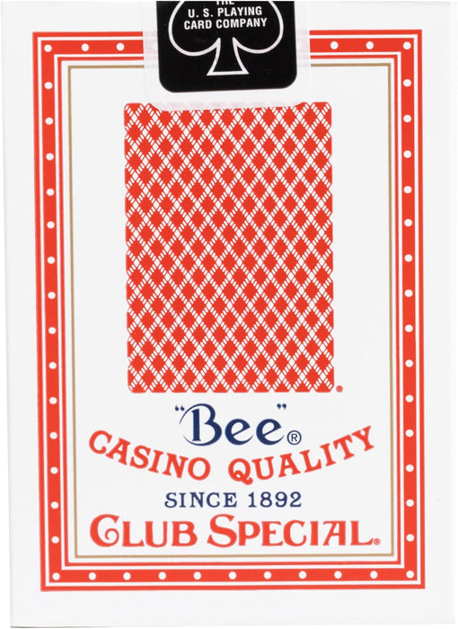 Bee Standard Index – Individual Deck (Poker Size, Red or Blue) – Casino Quality