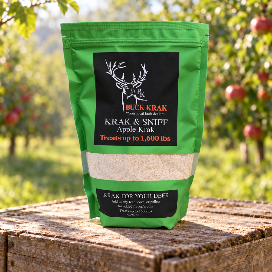 Apple Krak & Sniff 32 oz pouch in a green bag