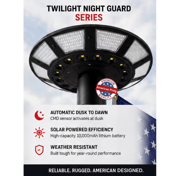 2200 Lumen Solar Flagpole Light | TelePatriot Phoenix LED System