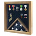 Flag and Medal Display Case - Military Shadow Box - Oak, wood case, , The Military Gift Store, Flag and Medal Display Cases