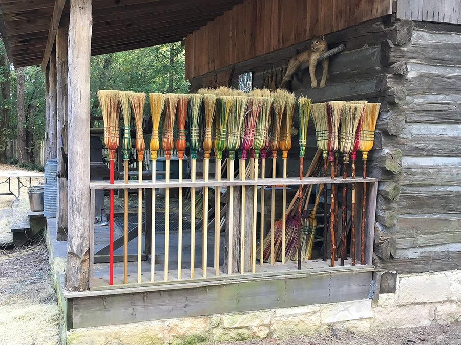 Handmade Farmhouse Broom – Traditional Broomcorn Sweeper, Rustic Country Decor & Functional Cleaning Broom Made in USA