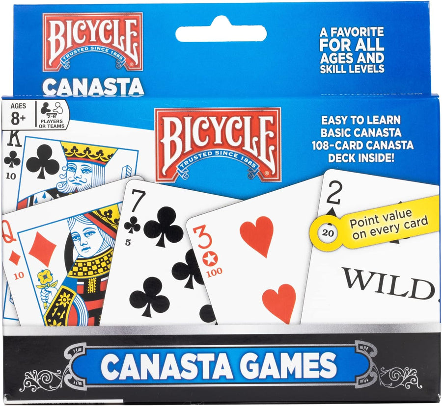 Bicycle Canasta 2-Deck Playing Card Set – Fan Back Design & Fast-Paced Family Fun