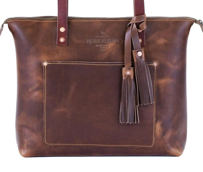 Lifetime Zippered Tote - Pebble - Lifetime Leather Co