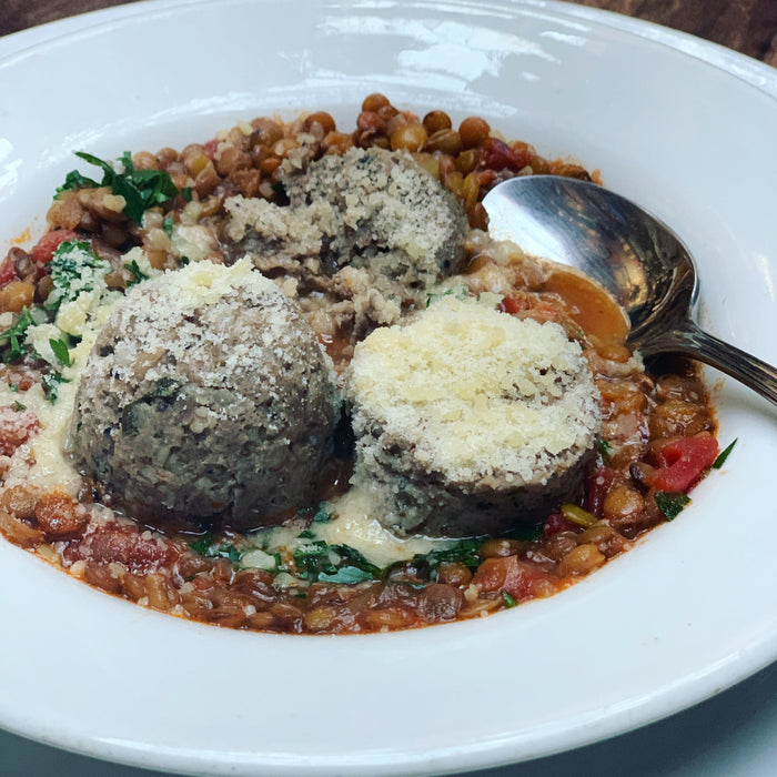 Sauce on meatballs