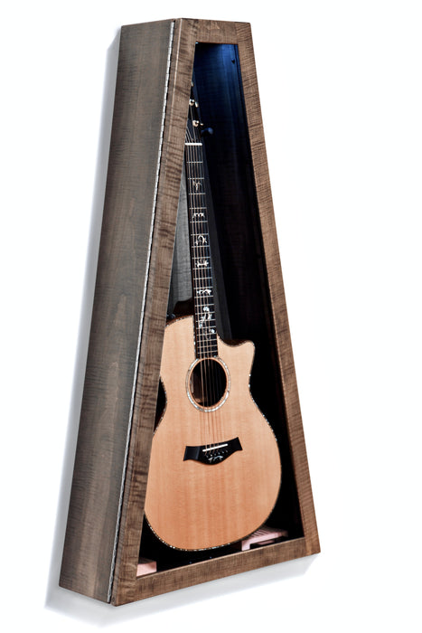 Climacase Triangle Humidor Flamed Maple With Antique Slate Stain