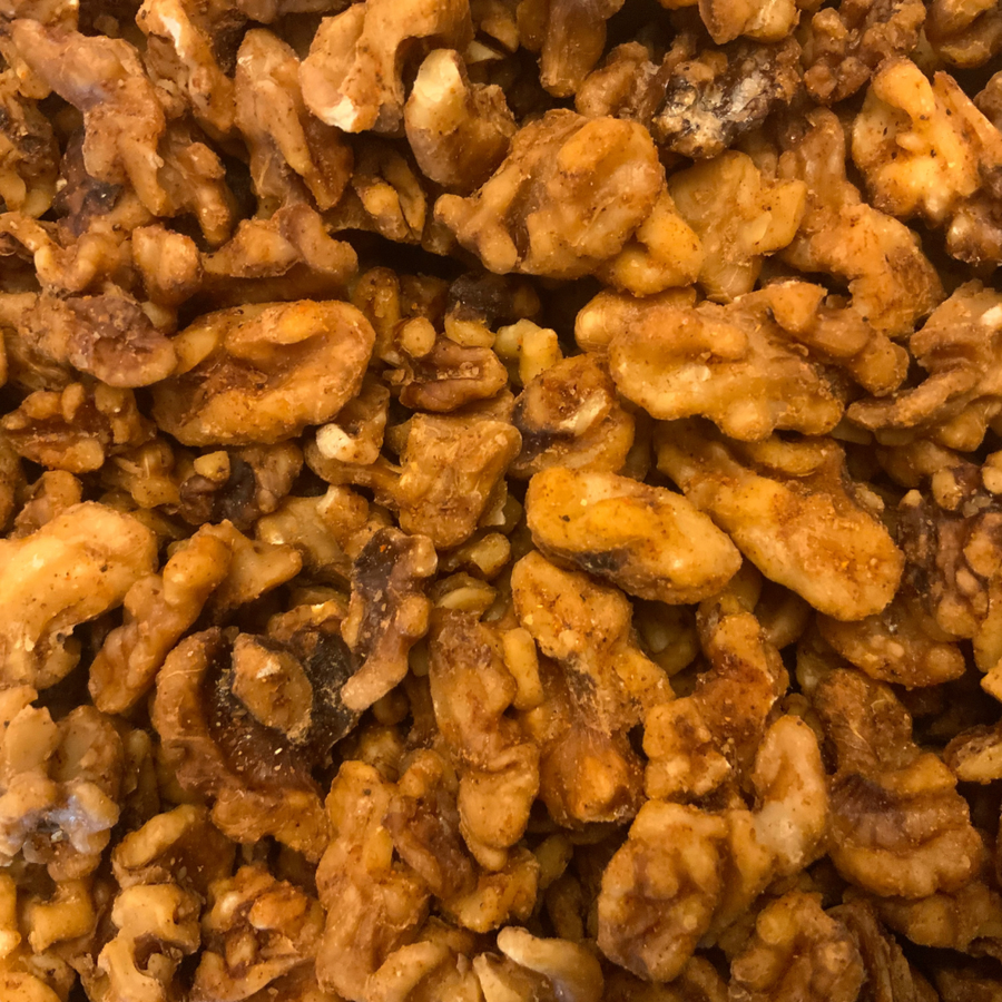 Sweet & Spicy Roasted Walnuts