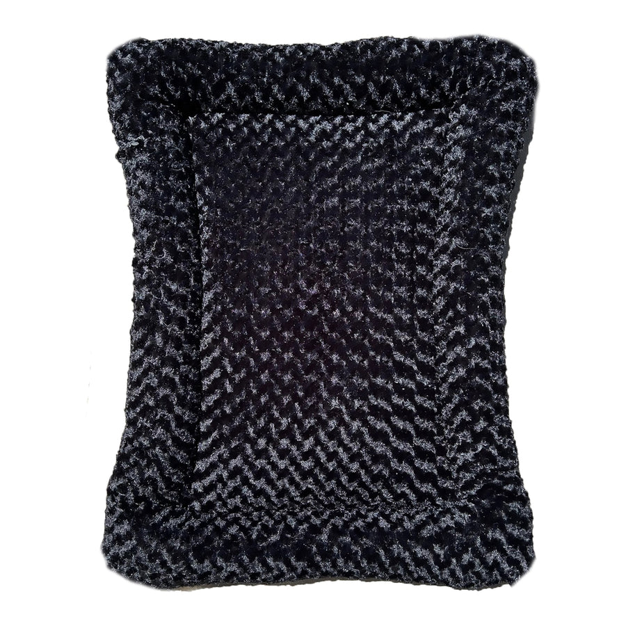 Black Cloud Furvana rectangle bolster dog bed viewed from above