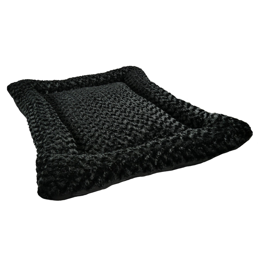 Black Cloud Furvana rectangle bolster dog bed, angled view