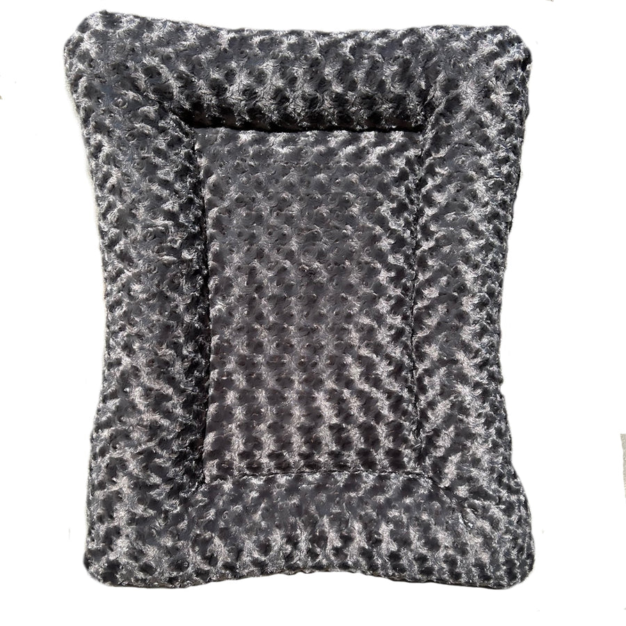 Charcoal Cloud Furvana rectangle bolster dog bed viewed from above