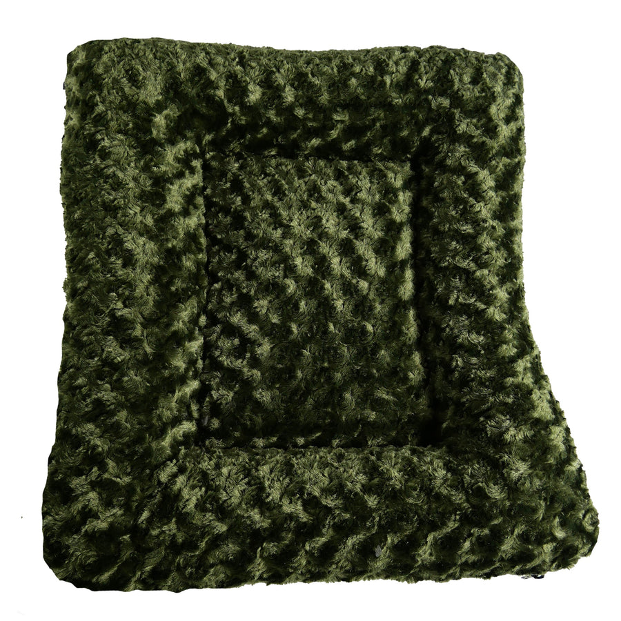Olive Cloud Furvana rectangle bolster dog bed viewed from above