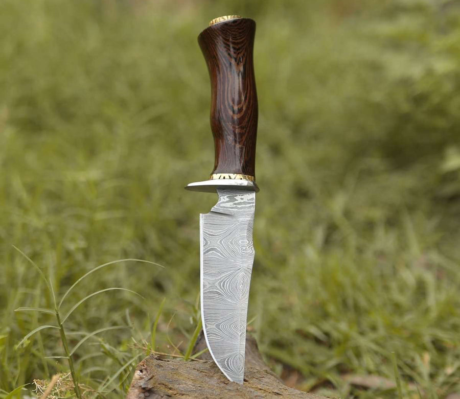 EXTERMINATOR DEER HUNTING KNIFE WITH EXOTIC WENGE WOOD HANDLE