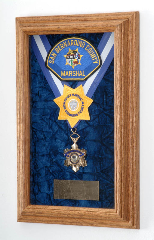 Single Medal Display Case, Wood Awards Display Case., , The Military Gift Store, Military medal and Certificate frame