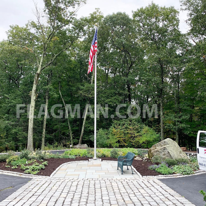 Aluminum Flagpole - External Rope - Heavy Duty, Lifetime Warranty - Made in USA