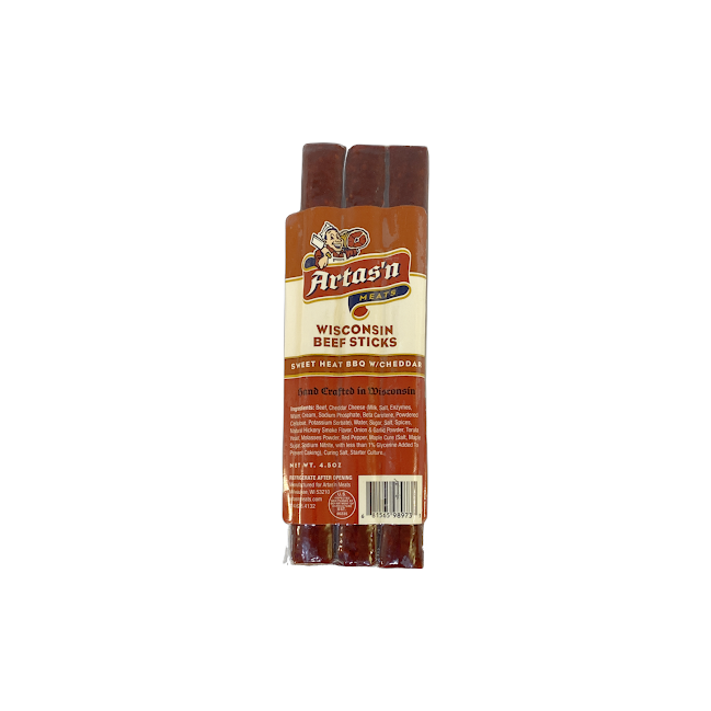 Wisconsin Beef Stick  Sweet Heat BBQ/w Cheddar