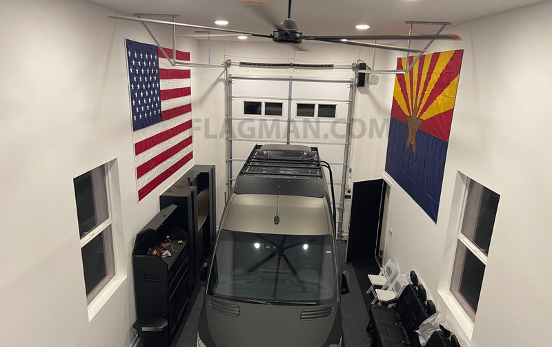 Nylon American Flag with Grommets Along Edges for Wall Hanging - Indoor or Outdoor *Made in USA*