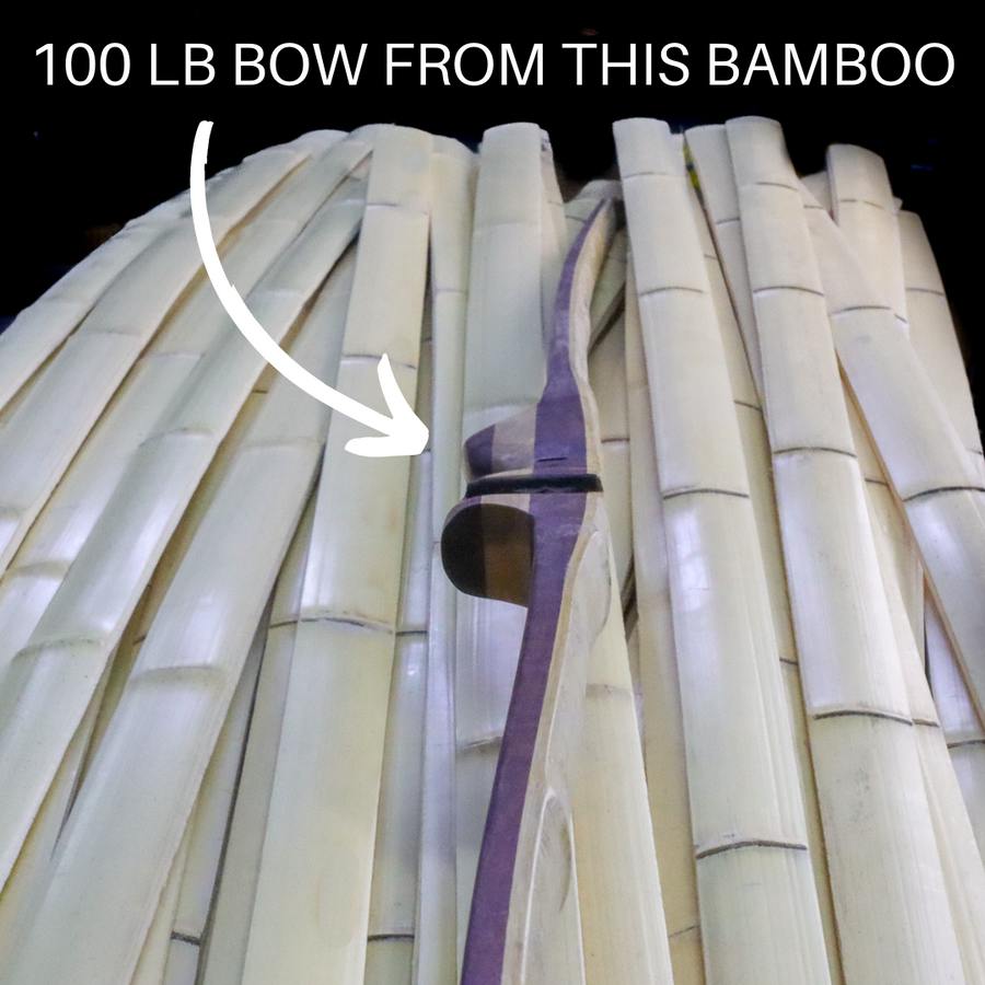 Bamboo Bow-Backing Slats — bow example with draw-weight graphic
