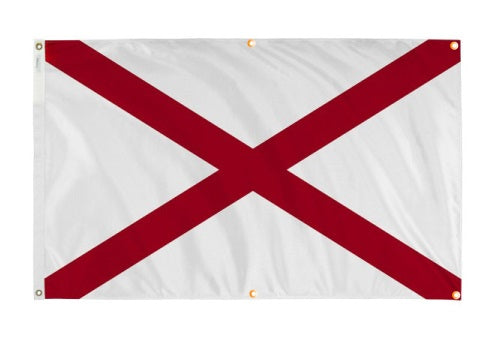 Alabama Flag with Grommets Along the Edges for Wall Hanging