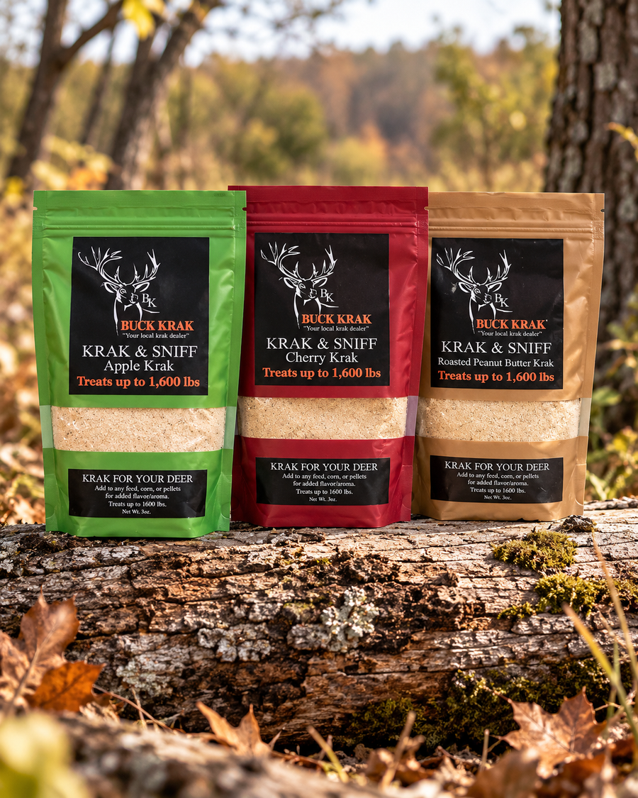 Apple, Cherry and Roasted Peanut Butter Krak & Sniff three-flavor assortment