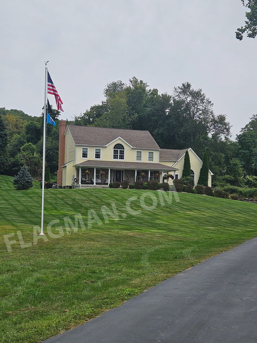 Aluminum Flagpole - External Rope - Heavy Duty, Lifetime Warranty - Made in USA