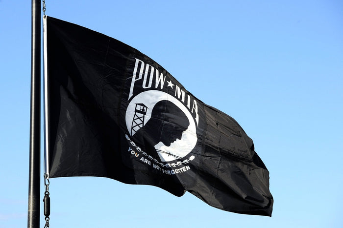 POW/MIA flag made in USA with You Are Not Forgotten emblem