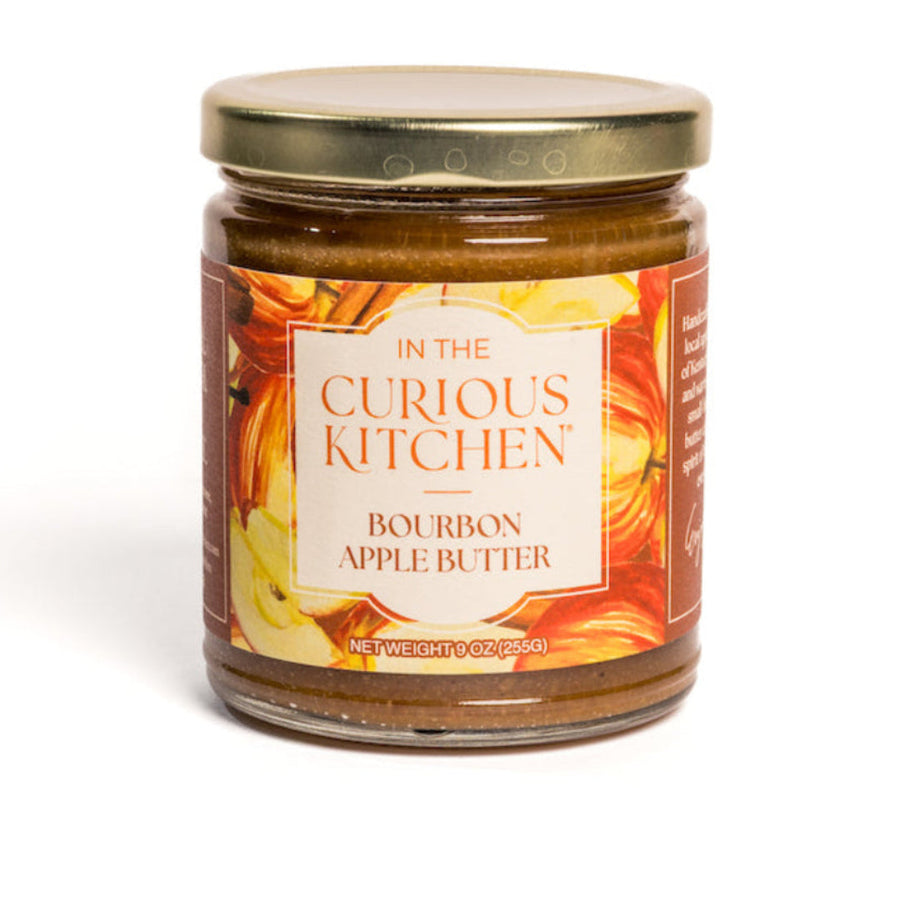 Bourbon apple butter jar in the charcuterie condiment trio