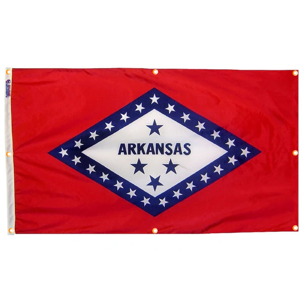 Arkansas Flag with Grommets Along the Edges for Wall Hanging