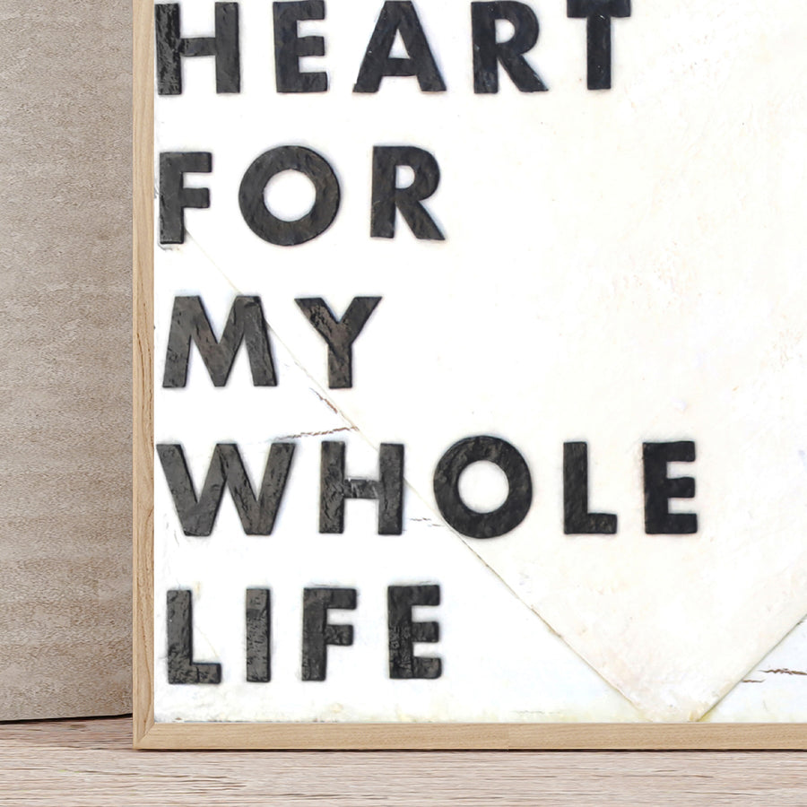 Whole Heart art print with bold lettering inside a heart outline.