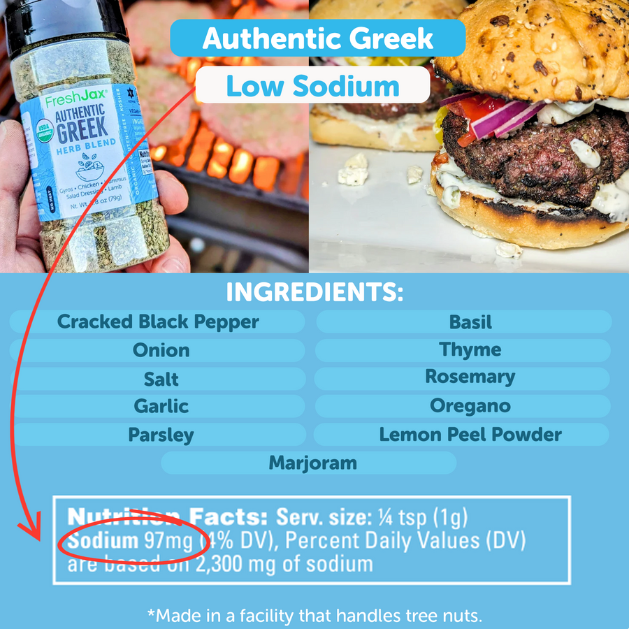 Authentic Greek Seasoning | Low Sodium, GLP-1 Friendly Mediterranean Herb Mix