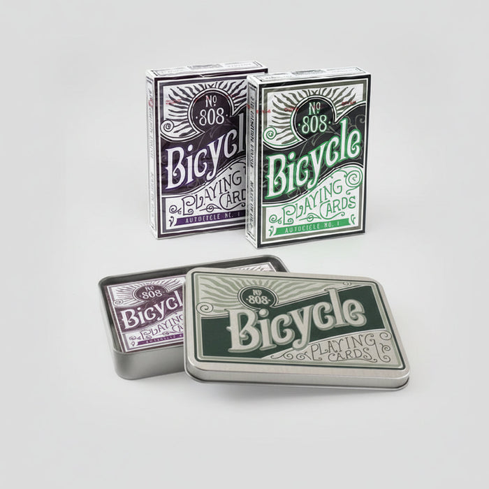 Bicycle Autocycle No. 1 in Collector's Tin – 2-Deck Set  (Purple & Green)