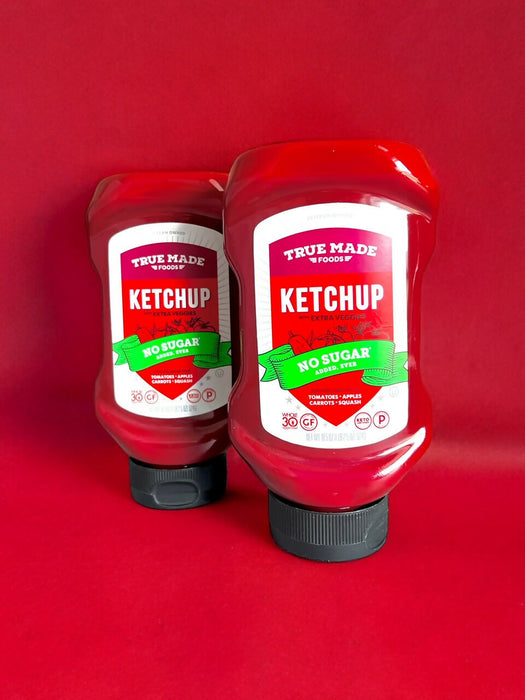 True Made No Added Sugar Ketchup, Squeeze Bottle - 6 bottles x 17oz case by Farm2Me