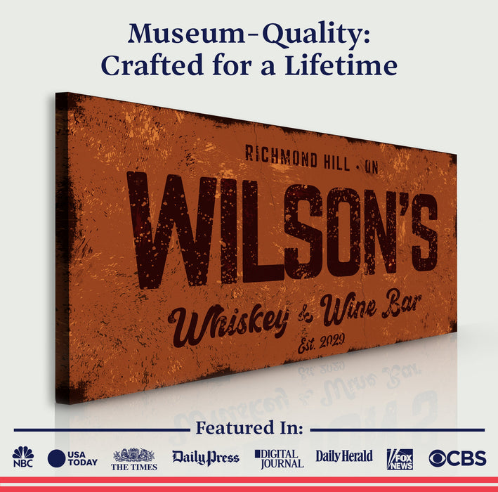 Whiskey And Wine Bar Sign Ii