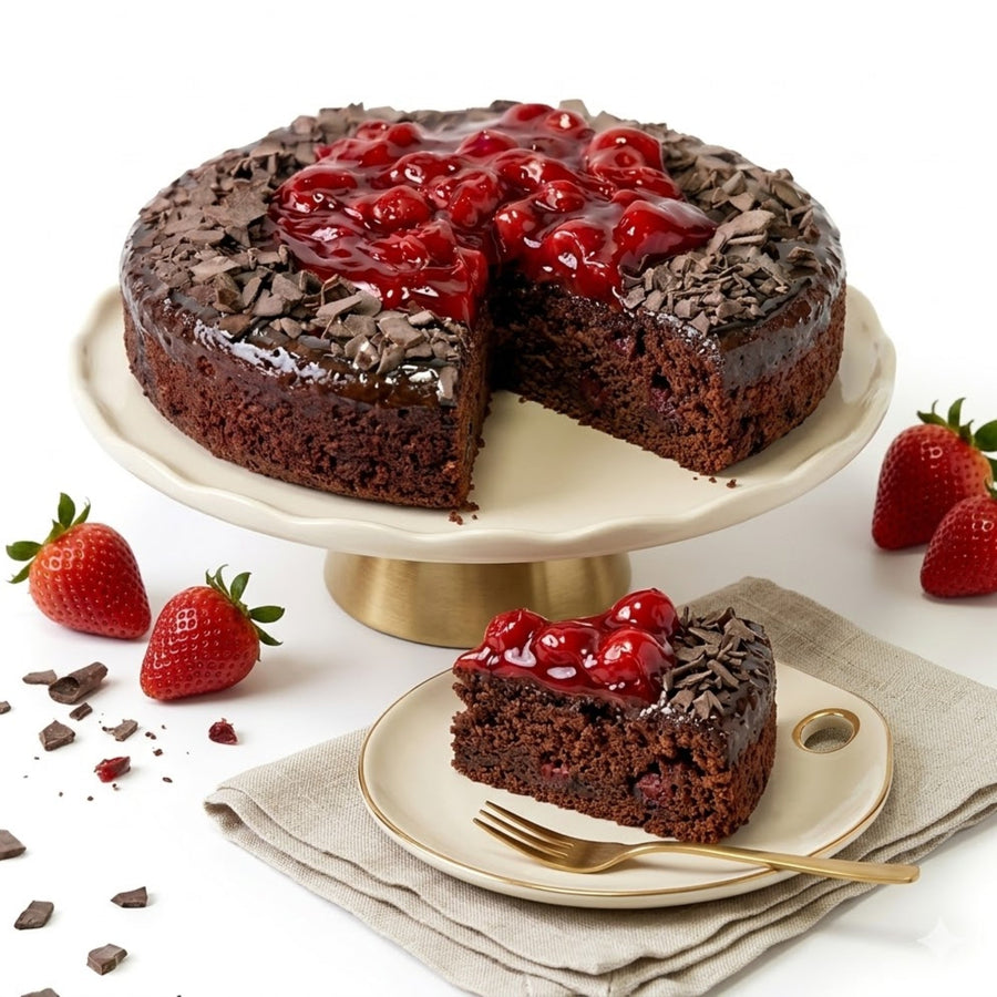 Andy Anand Gluten-Free Chocolate Strawberry Cake, 9-Inch, 2.5 lb – Freshly Baked Handcrafted for All Ages, Birthday & Celebration Gift Box