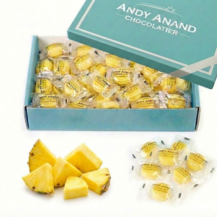Andy Anand Sugar-Free Pineapple Hard Candy, 7 oz – European Imported, Stevia Sweetened, Keto & Diabetic-Friendly Gourmet Snack Gift Box