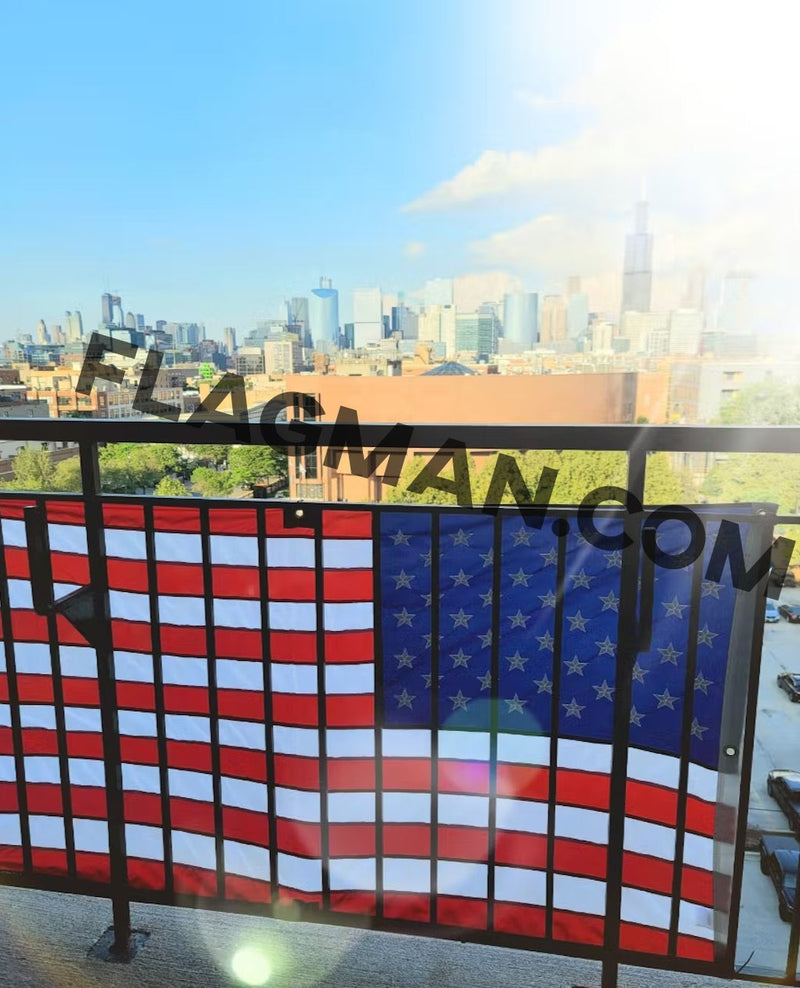 Nylon American Flag with Grommets Along Edges for Wall Hanging - Indoor or Outdoor *Made in USA*