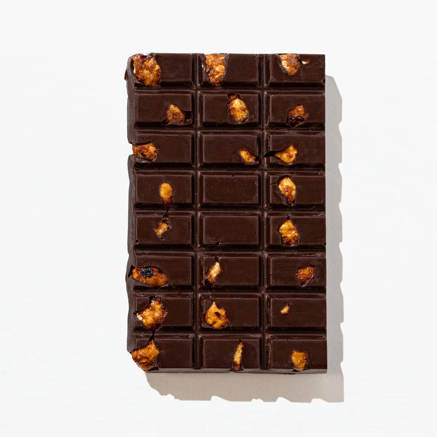 Unwrapped Salted Hazelnut Dark Chocolate Bar