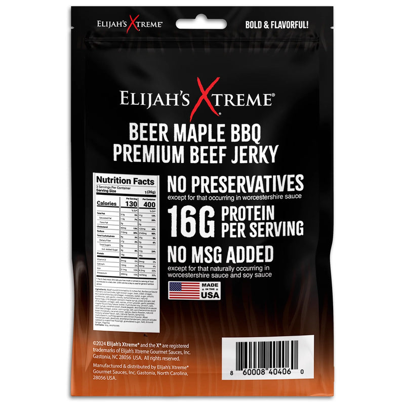 Beer Maple BBQ Beef Jerky - 6 bags (1lb)